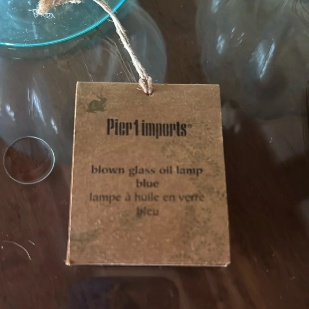 Pier 1 imports blown glass oil lamp